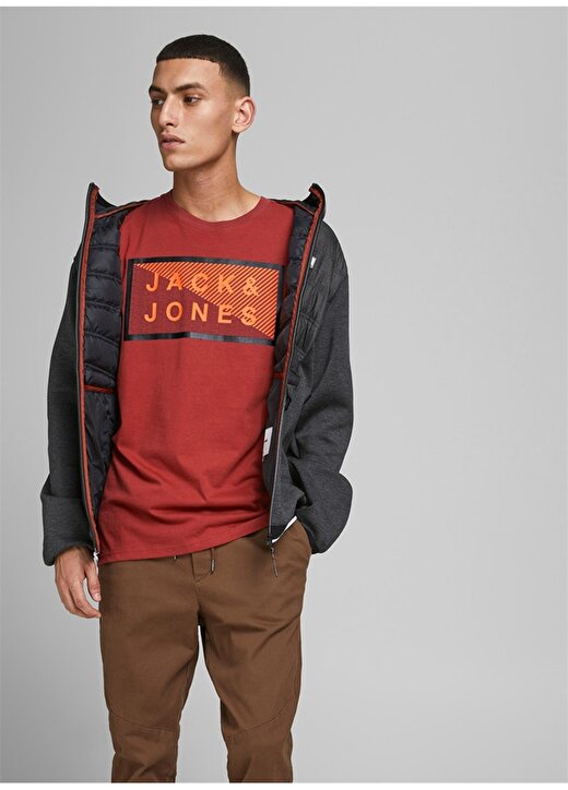 Jack & Jones 12185035 Açık Bordo Erkek T-Shirt 4