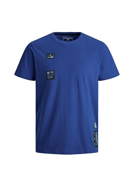 Jack & Jones Erkek Bisiklet Yaka Koyu Mavi T-Shirt 1