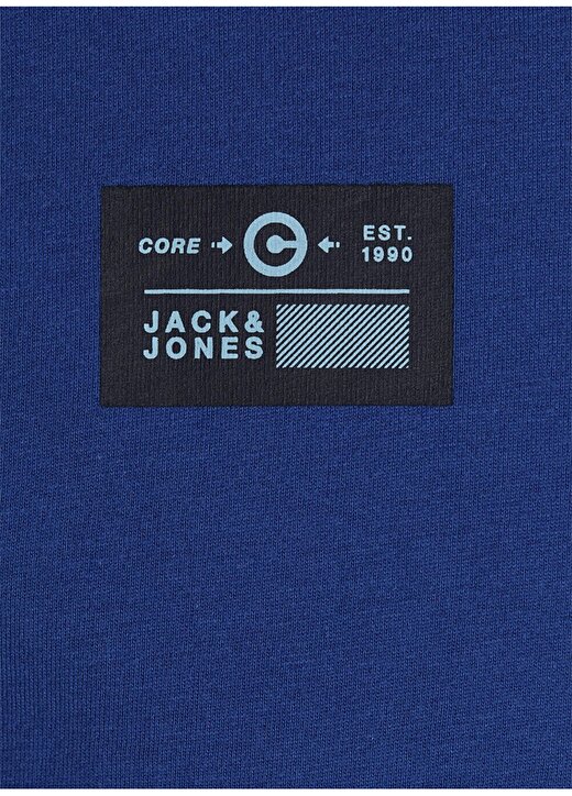 Jack & Jones Erkek Bisiklet Yaka Koyu Mavi T-Shirt 3