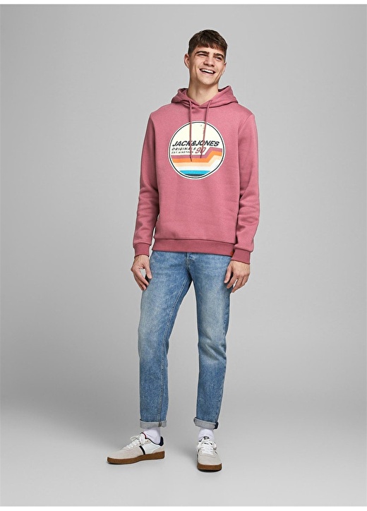 Jack & Jones 12186385 Açık Bordo Erkek Sweatshırt 1