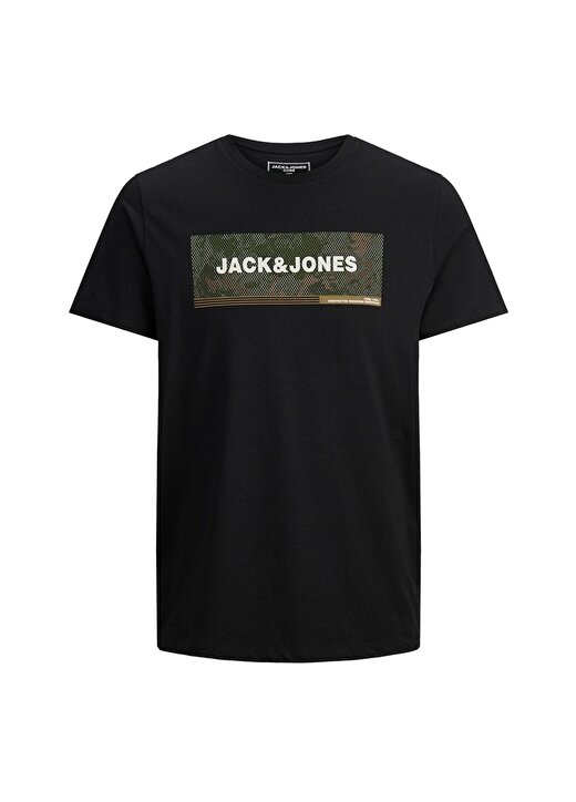Jack & Jones Erkek Siyah Bisiklet Yaka T-Shirt 1