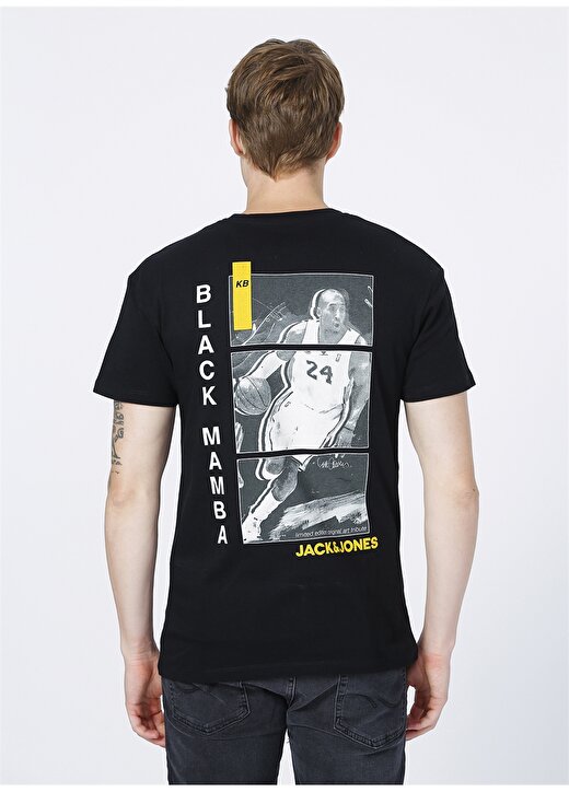 Jack & Jones O Yaka Siyah Baskılı Erkekt-Shirt 4