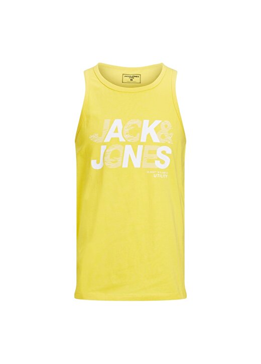 Jack & Jones Yuvarlak Yaka Regular Fit Baskılı Sarı Erkek Atlet 3
