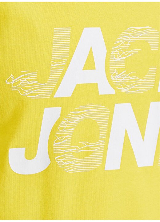 Jack & Jones Yuvarlak Yaka Regular Fit Baskılı Sarı Erkek Atlet 4