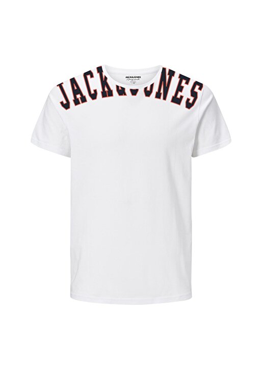 Jack & Jones Erkek Beyaz Bisiklet Yaka T-Shirt 1