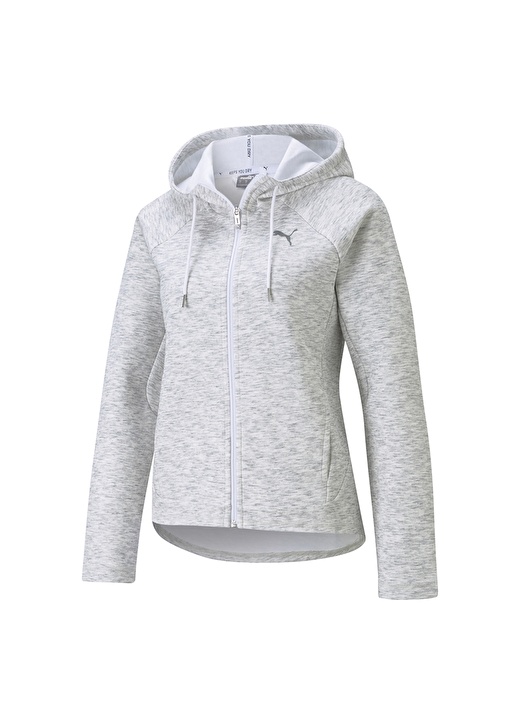 Puma Kadın 58594502 Evostripe Full-Zip Hoodie Gri Kapüşonlu Fermuarlı Kadın Fermuarlı Sweatshirt 1