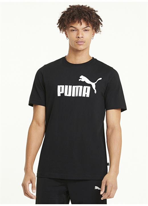 Puma Siyah Baskılı Erkek T-Shirt 1