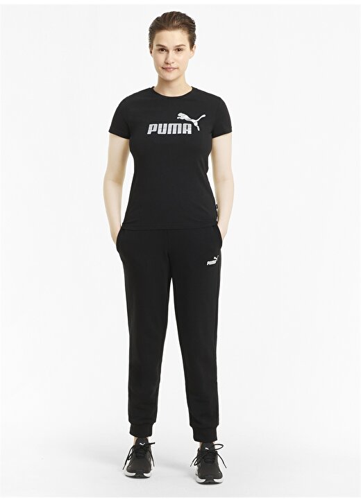 Puma Kadın Siyah-Gümüş Bisiklet Yaka T-Shirt 2