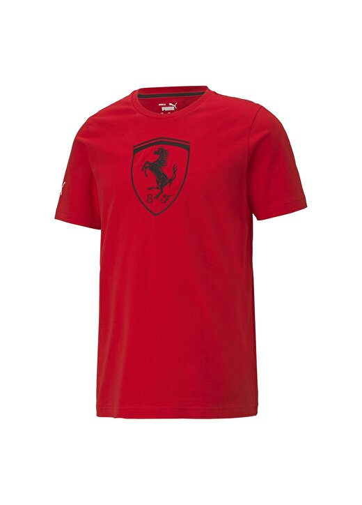 Puma 59984902 Ferrari Race Big Shield Te Bisiklet Yaka Kırmızı Erkek T-Shirt 1