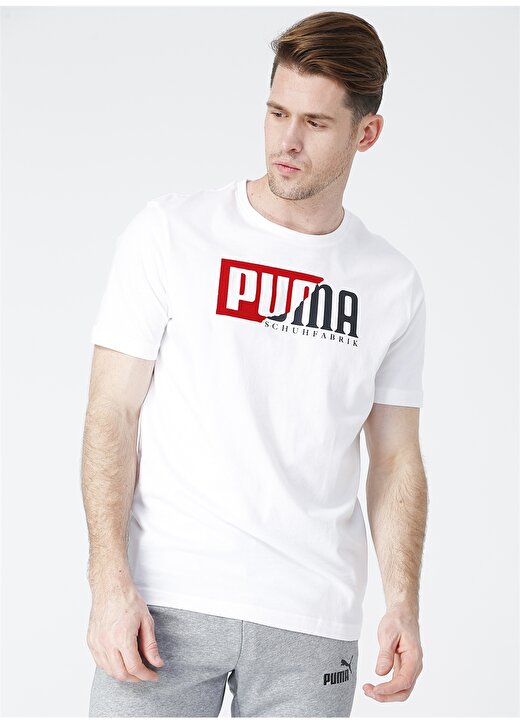 Puma 58191002 Flock Graphic Tee Beyaz Erkek T-Shirt 2