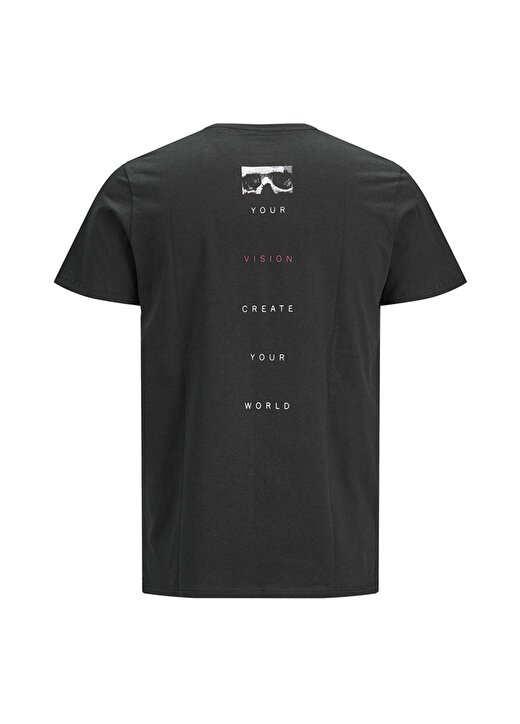 Jack & Jones Erkek Bisiklet Yaka Açık Siyah T-Shirt 2