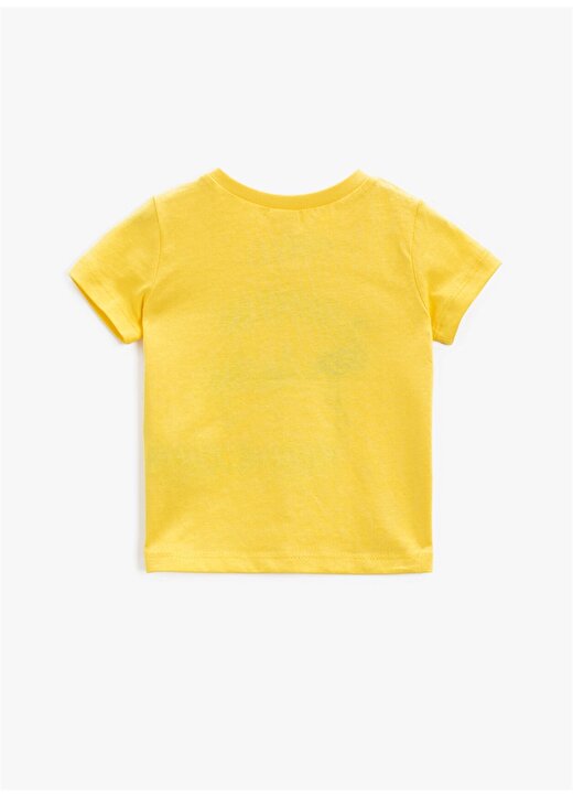 Koton 1YMG19194OK Bisiklet Yaka Kısa Kol Baskılı Sarı Kız Bebek T-Shirt 2