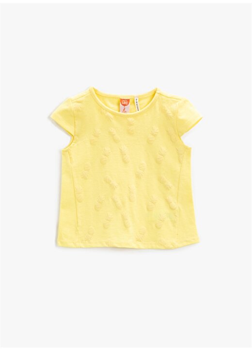 Koton Bisiklet Yaka Kısa Kol Sarı Kız Bebek T-Shirt 1