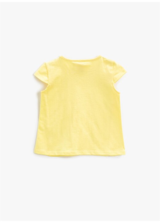 Koton Bisiklet Yaka Kısa Kol Sarı Kız Bebek T-Shirt 2