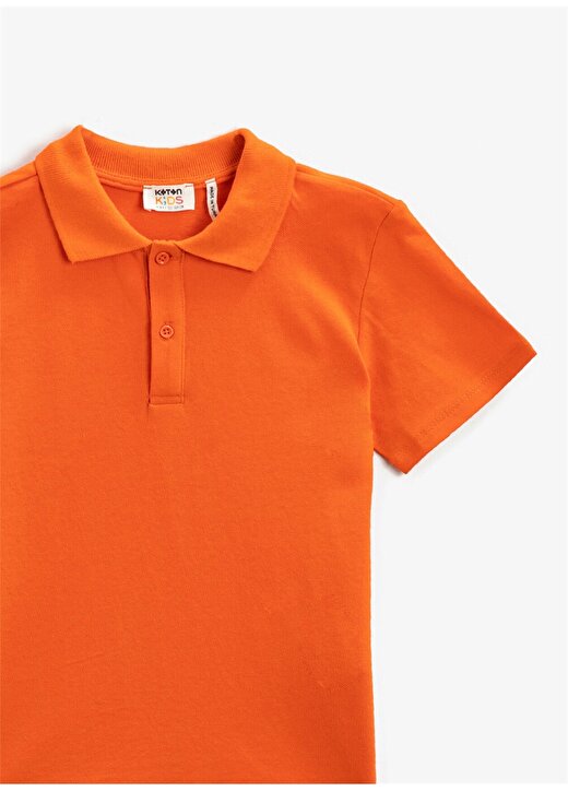 Koton Polo Yaka Düz Turuncu Erkek Çocuk T-Shirt 1YKB18230OK 3
