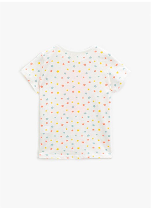 Koton Desenli Ekru Kız Çocuk T-Shirt 2