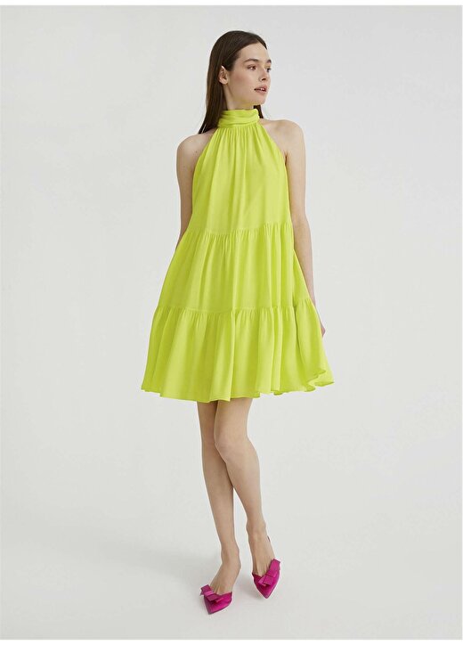 Koton Neon Sarı Kadın Elbise 2