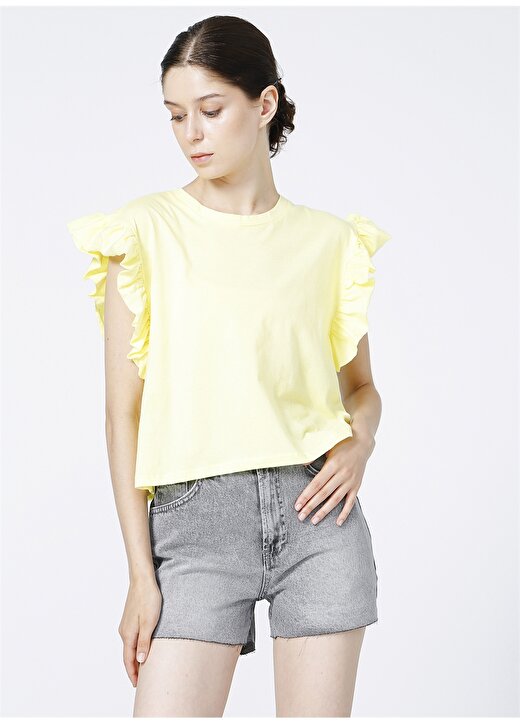 Koton Sarı Kadın T-Shirt 3