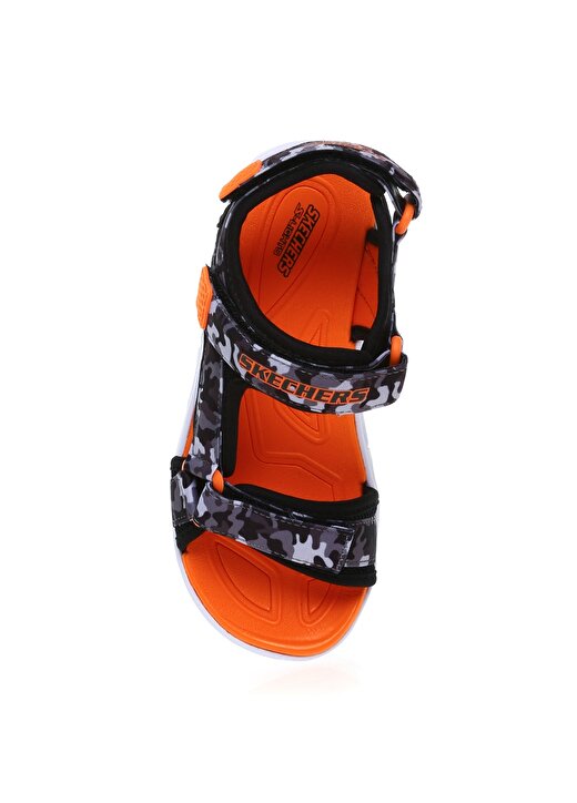 Skechers Siyah - Gri - Turuncu Erkek Çocuk Sandalet 400077L BGOR HYPNO-SPLASH 4