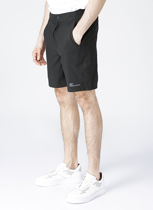 Skechers S211710-001 Swimwear M 7 Inch Short  Lastikli Regular Fit Düz Siyah Erkek Şort Mayo 3