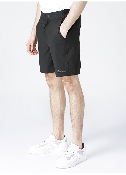 Skechers S211710-001 Swimwear M 7 Inch Short Lastikli Regular Fit Düz Siyah Erkek Şort Mayo 3
