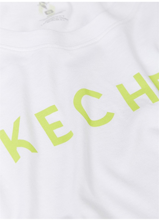 Skechers S211161-100 Graphic Tee W Crew Neck O Yaka Loose Fit Baskılı Beyaz Kadın T-Shirt 3