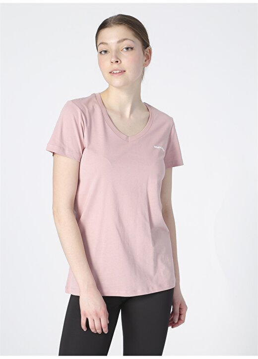 Skechers S202215-603 Graphic Tee W V Neck T-V Yaka Regular Fit Düz Fuşya Kadın T-Shirt 1