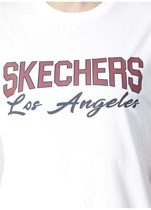 Skechers S202240-102 Graphic Tee M Crew Neck O Yaka Regular Fit Baskılı Beyaz Erkek T-Shirt 4