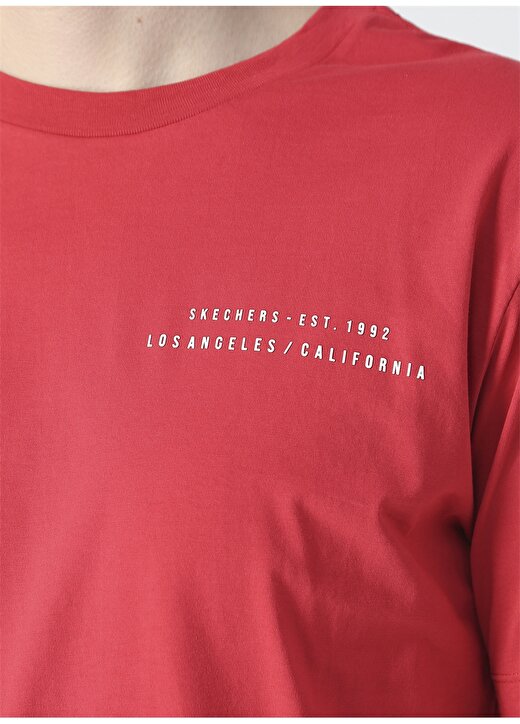 Skechers S211567-600 Graphic Tee M Crew Neck O Yaka Loose Fit Düz Kırmızı Erkek T-Shirt 4