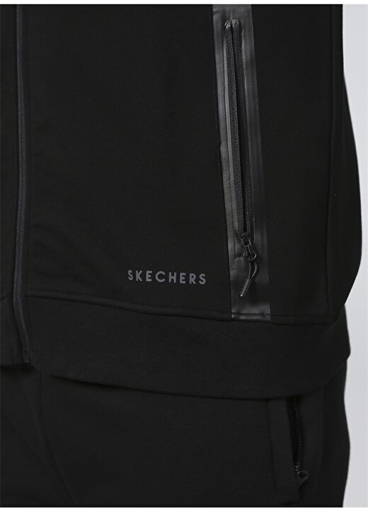 Skechers S211704-001 2Xi-Lock M Full Zip Jac Regular Fit Düz Siyah Erkek Zip Ceket 4