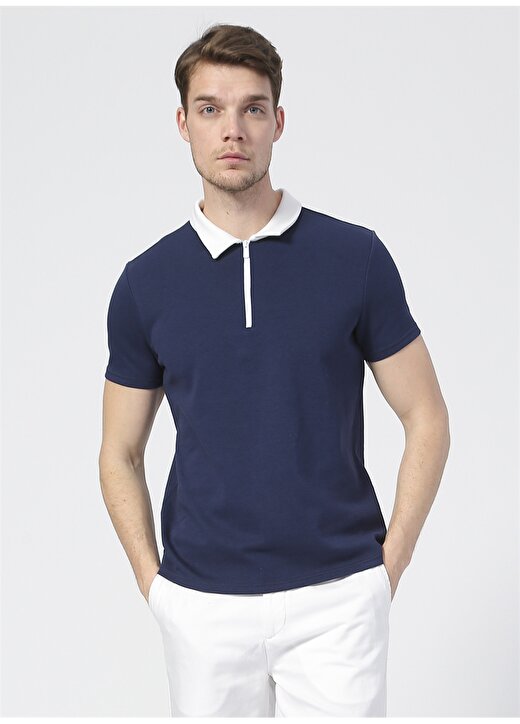 Fabrika Basic Düz Lacivert Erkek Polo T-Shirt - ADONIS 2