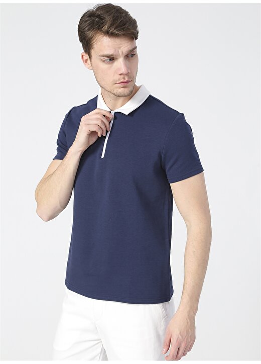 Fabrika Basic Düz Lacivert Erkek Polo T-Shirt - ADONIS 3