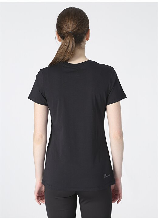 Skechers S211909-001 Graphic Tee W Crew Neck O Yaka Regular Fit Baskılı Siyah Kadın T-Shirt 3