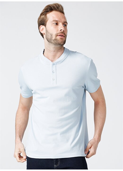 Fabrika Comfort Polo Yaka Mavi Erkek T-Shirt 3