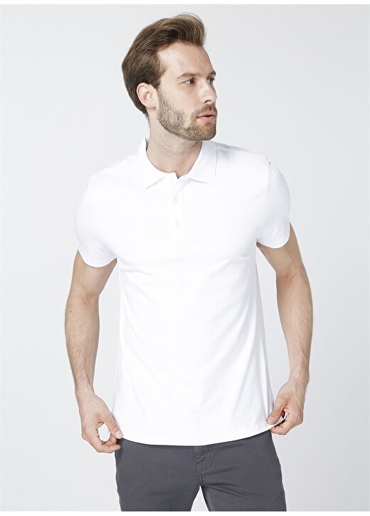Fabrika Basic Beyaz Erkek Polo T-Shirt - SEAN 2