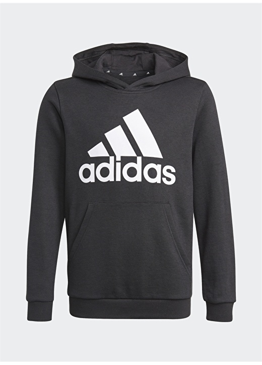 Adidas Erkek Çocuk Siyah-Beyaz Kapüşonlu Sweatshirt 2