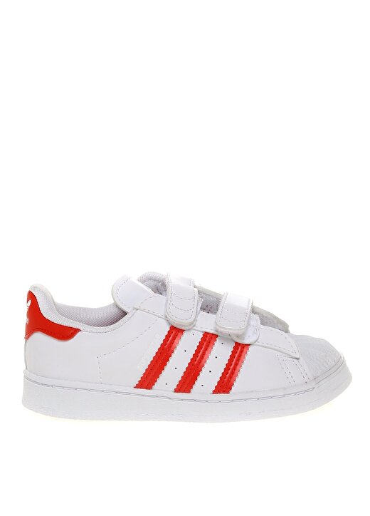 Adidas FZ0644 Superstar CF I Bantlı Beyaz Kırmızı Erkek Çocuk Yürüyüş Ayakkabısı 1