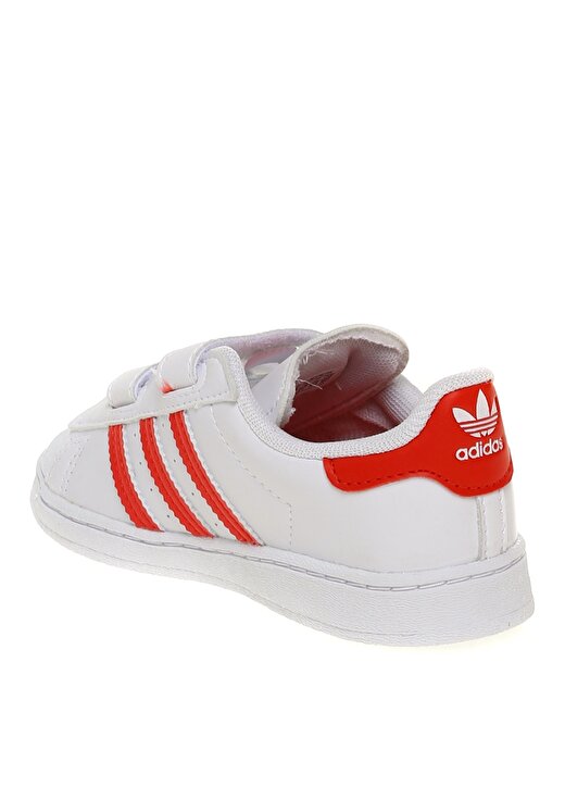 Adidas FZ0644 Superstar CF I Bantlı Beyaz Kırmızı Erkek Çocuk Yürüyüş Ayakkabısı 2