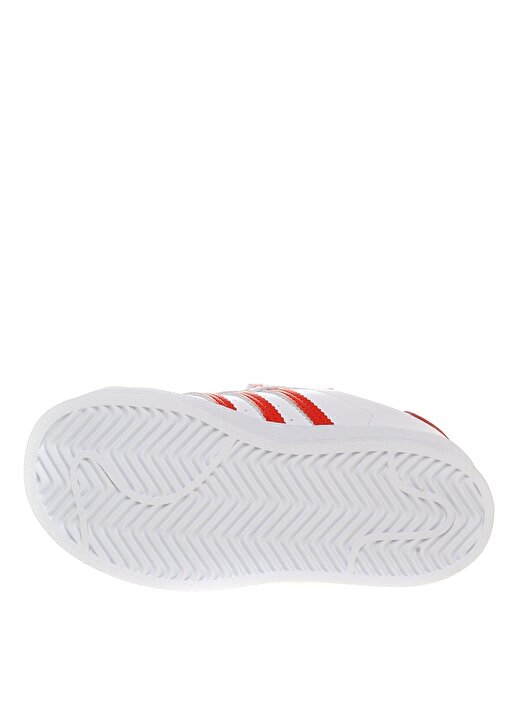 Adidas FZ0644 Superstar CF I Bantlı Beyaz Kırmızı Erkek Çocuk Yürüyüş Ayakkabısı 3