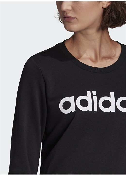 Adidas Gl0718 W Lin Ft Siyah - Beyaz Kadın Sweatshirt 4