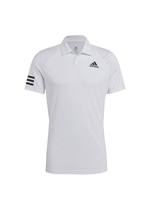 Adidas Polo Yaka Beyaz - Siyah Erkek T-Shirt GL5416 CLUB 3STR P 1