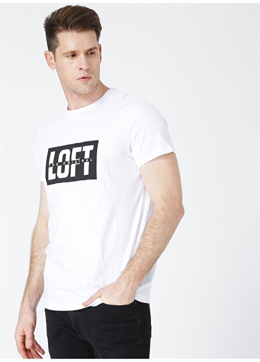Loft 2026947 Beyaz Erkek T-Shirt 3
