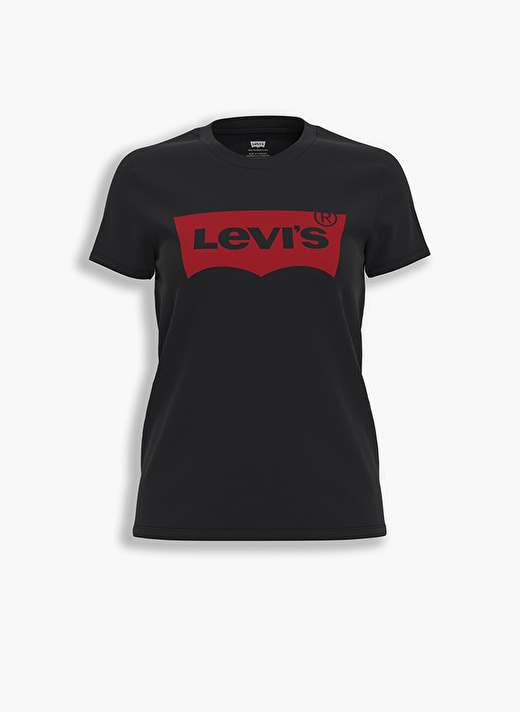 Levis Kadın Bisiklet Yaka Baskılı SiyahT-Shirt 4