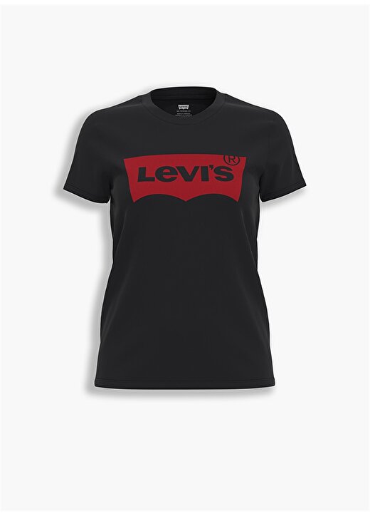 Levis Kadın Bisiklet Yaka Baskılı Siyaht-Shirt 4
