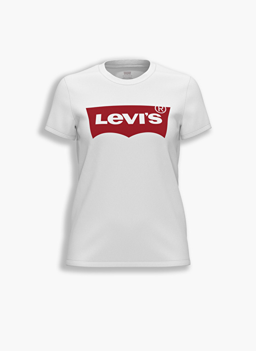 Levis Kadın Bisiklet Yaka Baskılı BeyazT-Shirt 3