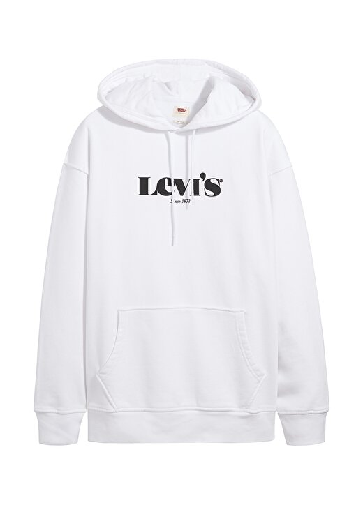 Levis Erkek Beyaz Kapüşonlu Sweatshirt 1