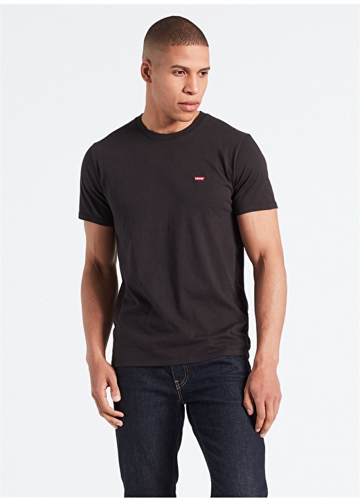 Levis Erkek Siyah Bisiklet Yaka T-Shirt 2