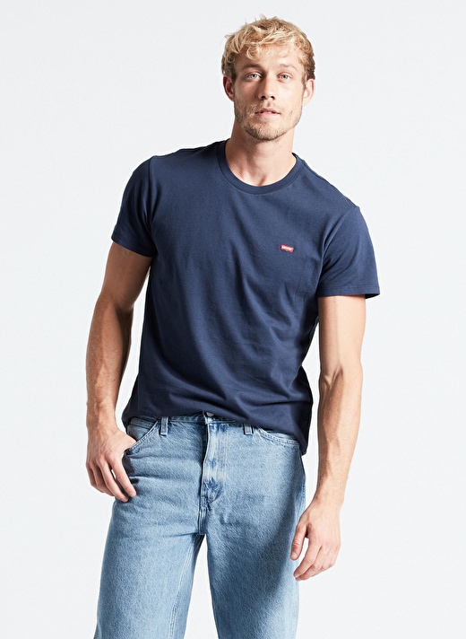 Levis Erkek Bisiklet Yaka Pamuklu Lacivert T-Shirt 2