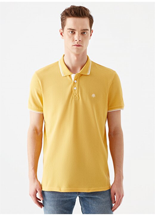 Mavi Dar Düz Limon Erkek Polo T-Shirt 3
