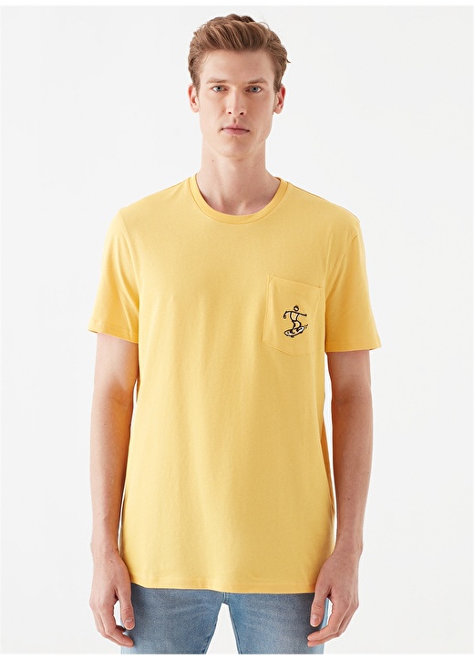 Mavi Erkek Limon Bisiklet Yaka T-Shirt 3